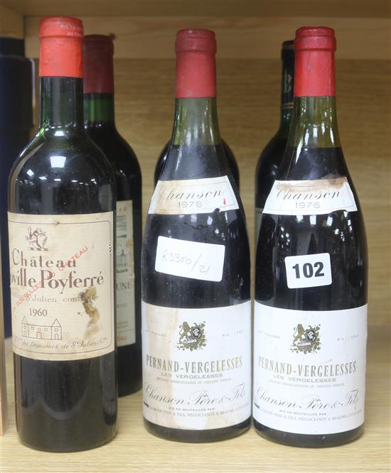 Six bottles of mixed red wines from 1960 - 1981